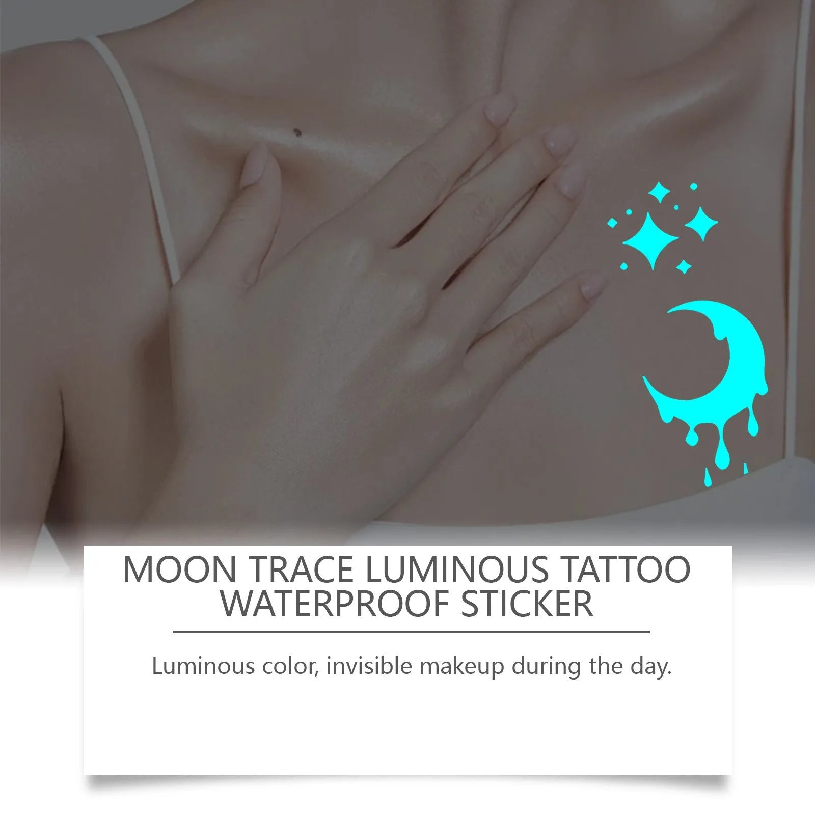 Two luminous glow-in-the-dark tattoo stickers with tattoo paste tube for party body art