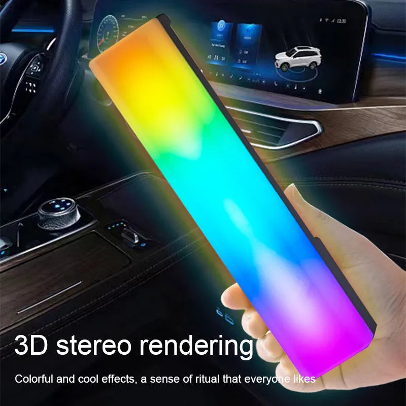 3D RGB music voice-activated rhythm table top ambiance lamp in white or black shell