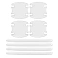 Four clear 3D adhesive bumper stickers for car interior door handle scratch protection