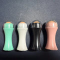 Volcanic stone reusable facial roller for oily skin control in portable compact case