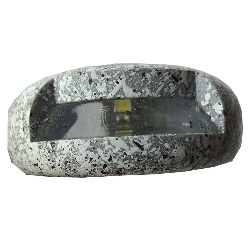 Solar waterproof outdoor cobble stone lamp decoration for lawn and pathway, grey resin, 84x64x26mm, IP65