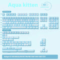 Custom watercolour kitten design keycaps for mechanical keyboards with opaque lettering