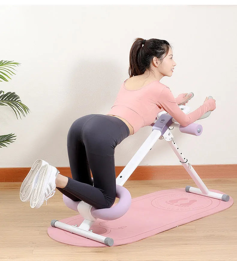 AB Rocket waist-shaping machine with count drawstring in blue on a home gym floor