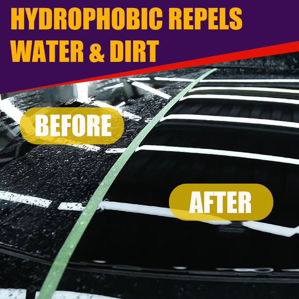 Purple liquid car coating spray in a bottle, showing 30ml and 100ml size options.
