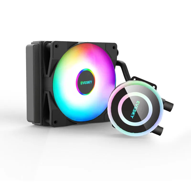 CPU radiator fan with RGB lighting effects in multiple size options for gaming PC cooling