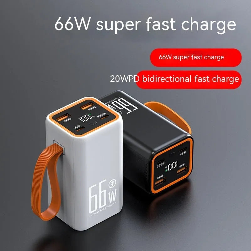 20000 mAh fast charging power bank in black or white plastic creative design