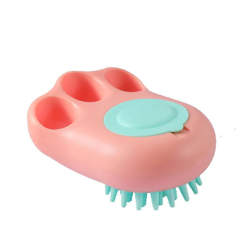 Silicone pet bath brush for cats and dogs measuring 12cm with soft bristles
