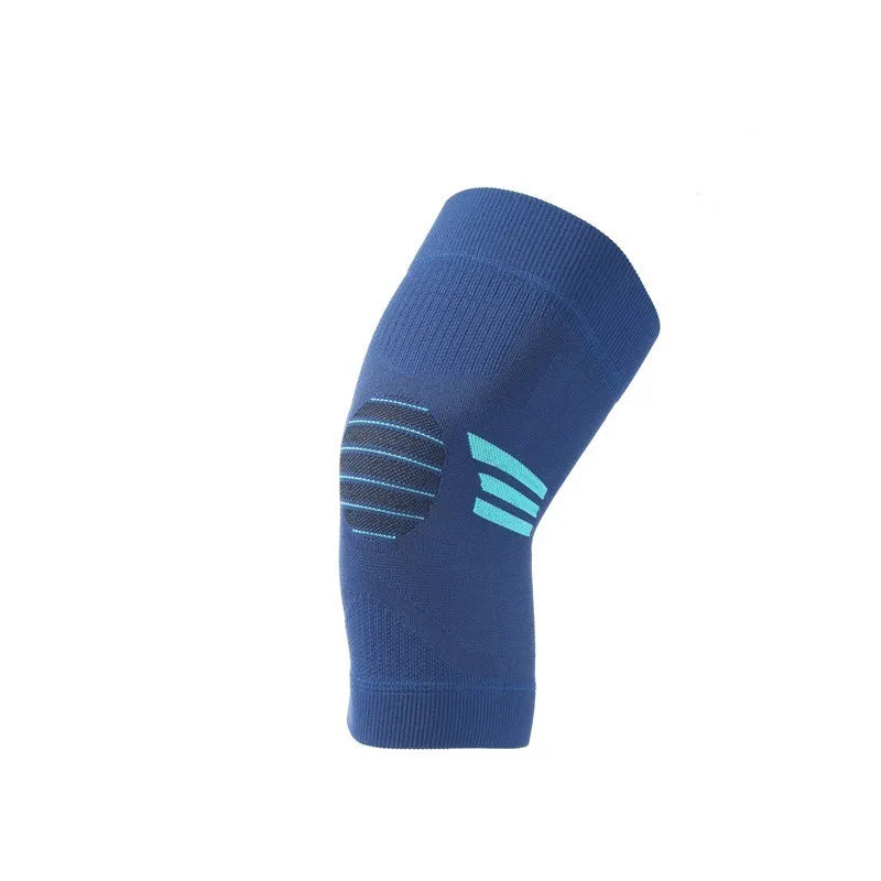A pair of polyester knee pads for sports in one of five colour options: black and grey, dark blue, light grey M, grey and yellow, or pink and white.