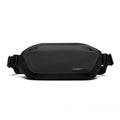 Black men's messenger bag made from Oxford cloth with a crossbody strap.