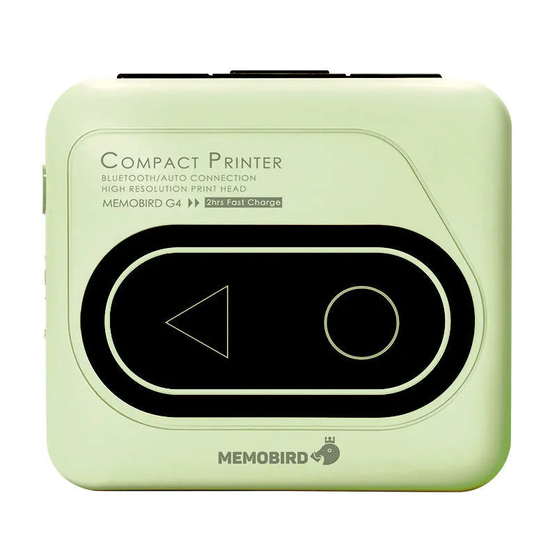 Avocado Green Bluetooth pocket thermal mini printer next to a mobile phone