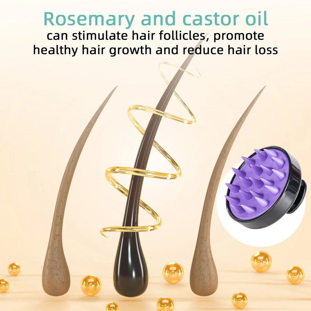 Hair treatment oil bottle 118ml with massage brush for dense long hair care