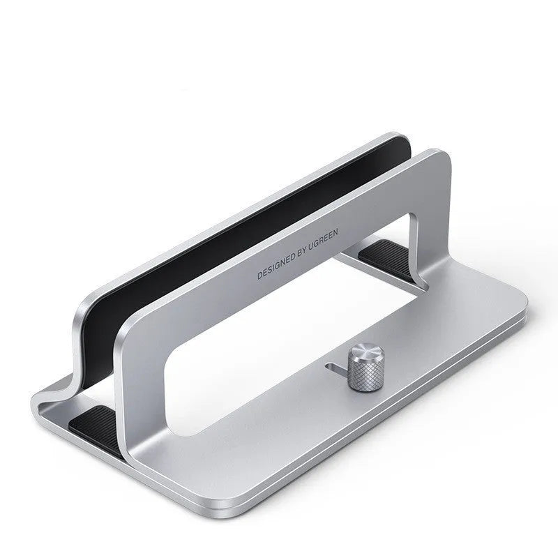 Silver aluminium alloy laptop cooling stand with width adjustment mechanism