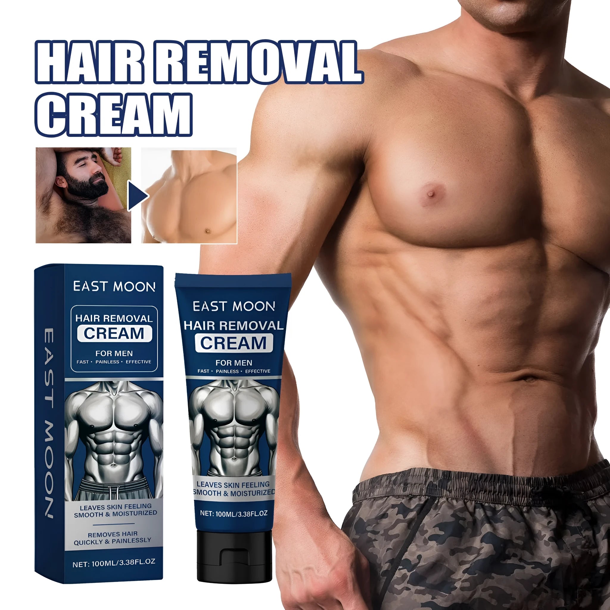 Men's hair removal cream tube 100ml for lip beard armpit hand leg hair removal