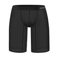 Men's mesh home shorts in black nylon fabric with seamless construction