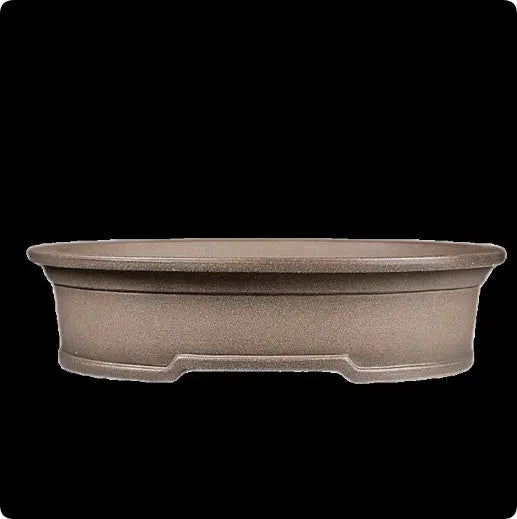 Handmade antique oval purple sand ceramic bonsai pot measuring 25cm long