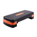 Grey Fit Step aerobics platform on a floor, showing its 68cm length and 15cm height.