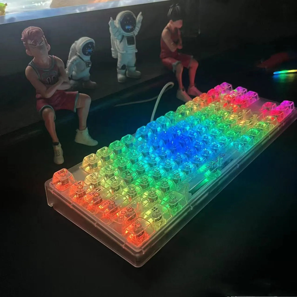 132 transparent plastic key caps for universal mechanical keyboard replacement