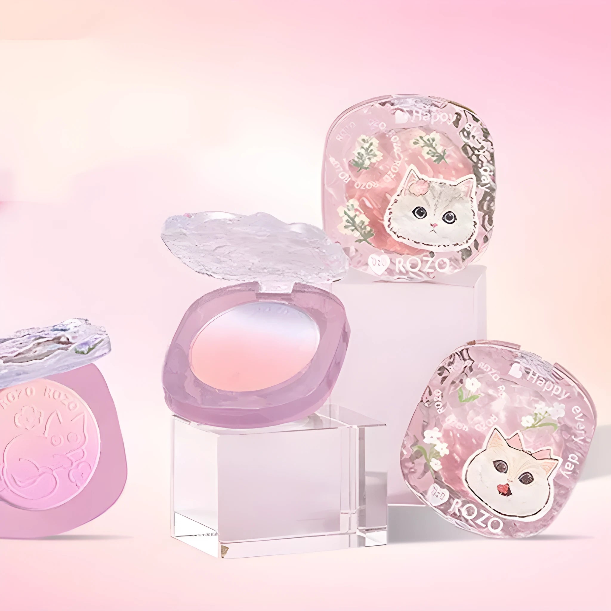 Two-tone gradient matte blusher compact shown in one of four colour variants: Tipsy Sweet Potato, Sea Salt Bare Powder, Smoke Pink Rose, or Almond Milk Roasting.