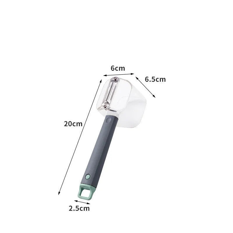 A stainless steel single-head kitchen peeler with a coloured PP plastic handle.
