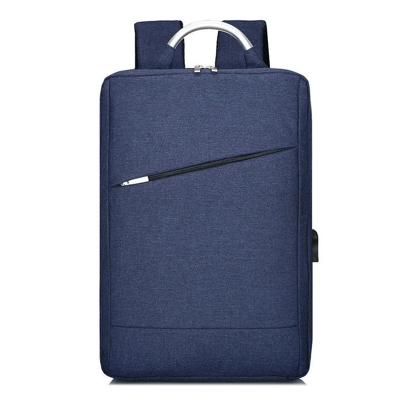 Men's fashion casual rechargeable multifunctional backpack 16-inch USB charging anti-theft business travel bag in grey