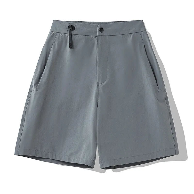Men's quick-drying nylon sports shorts in Army Green colour with 3D elastic cut.