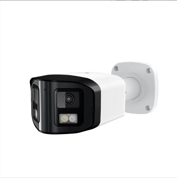 4MP dual-lens panoramic IP security camera with POE connectivity and IP66 waterproof rating