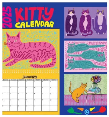 Cat calendar wall planner in A3 size with monthly tabs and 2024 date options