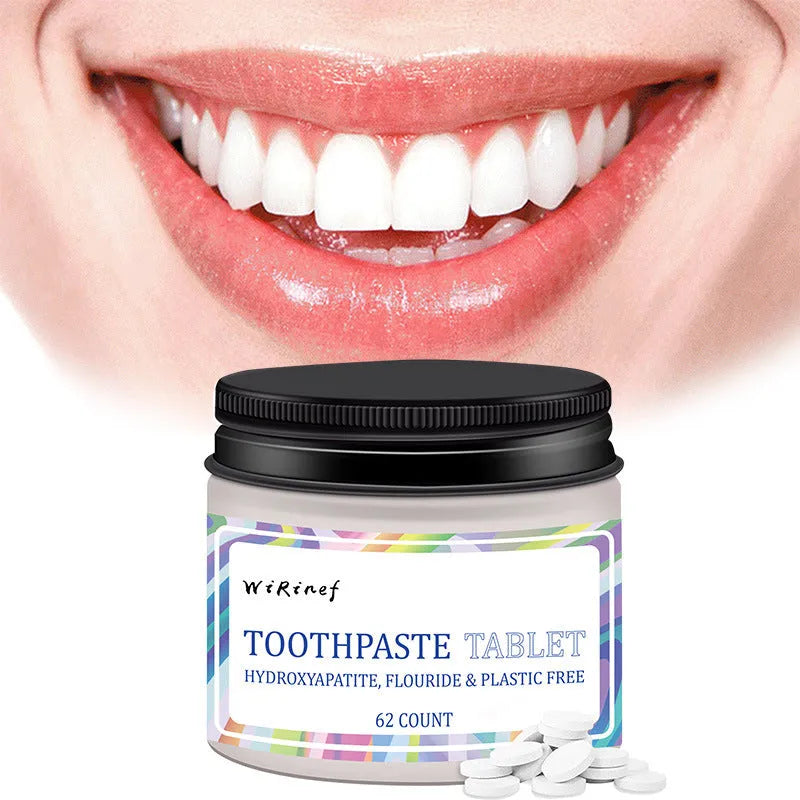 TP19 solid toothpaste tablets in pack of 62 pieces for portable dental cleaning