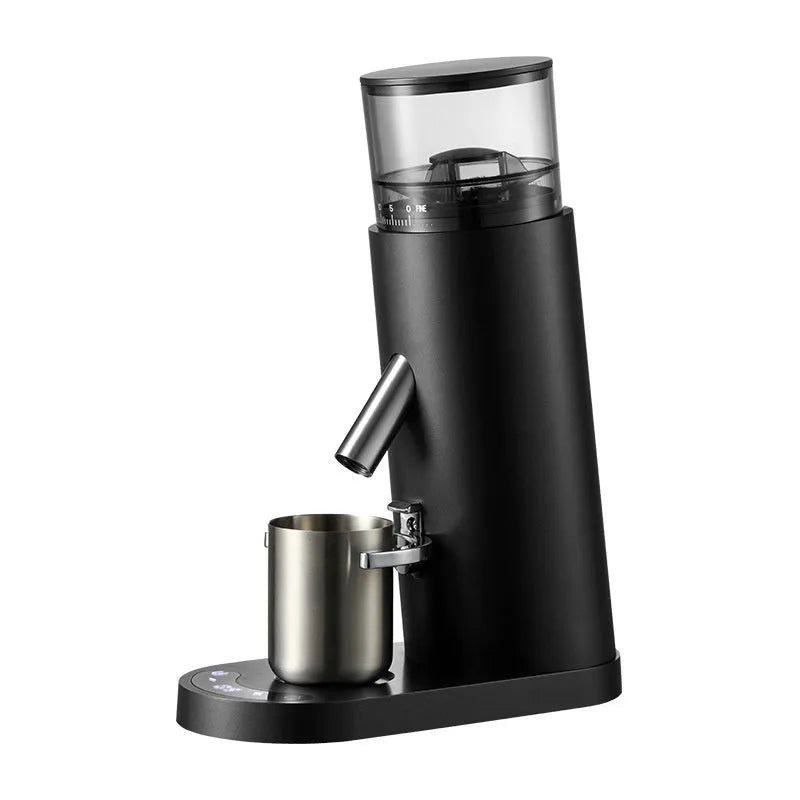 Portable electric coffee grinder with stainless steel body and 0.5L reservoir capacity