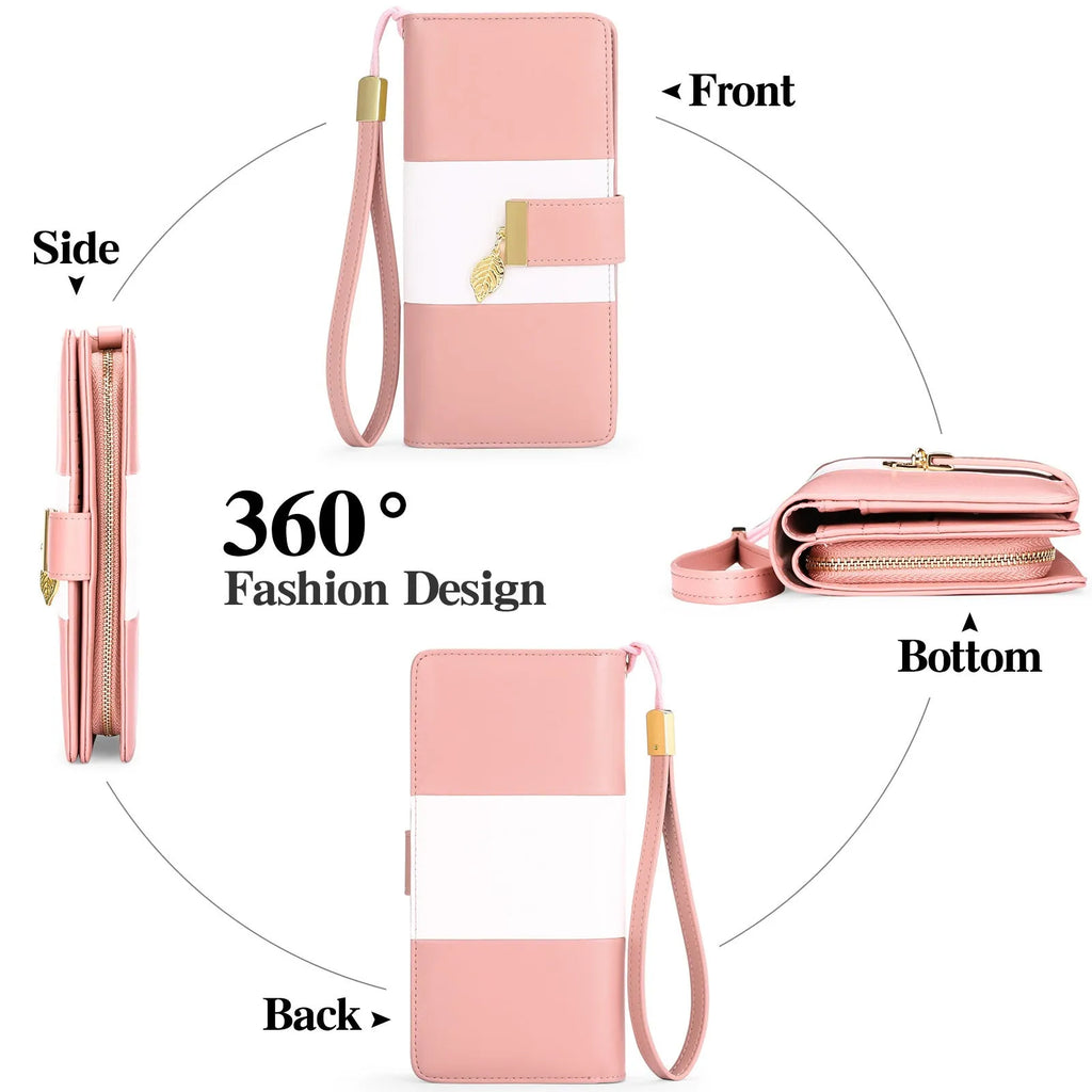 PU leather anti-theft clutch handbag with lock closure in black, showing its compact size.