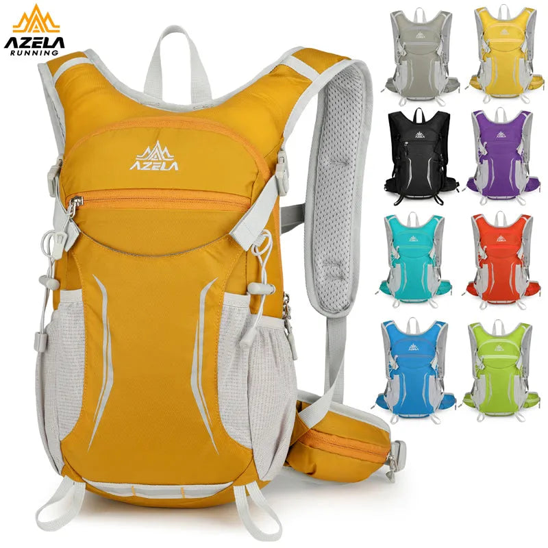 AZELA Lightweight Hydration Backpack with breathable mesh back panel for outdoor sports