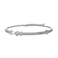 S925 sterling silver double chain bracelet for women round quadrilateral geometric white gold gold