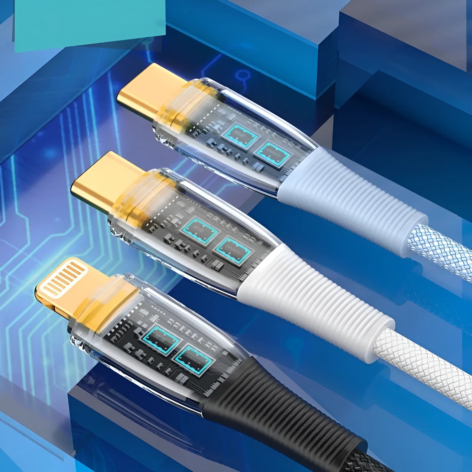 Low temperature fast charging Type-C data cable, woven braided, in black 1.2m length