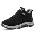High-top outdoor snow boots with thick PVC sole, fleece lining and artificial PU upper