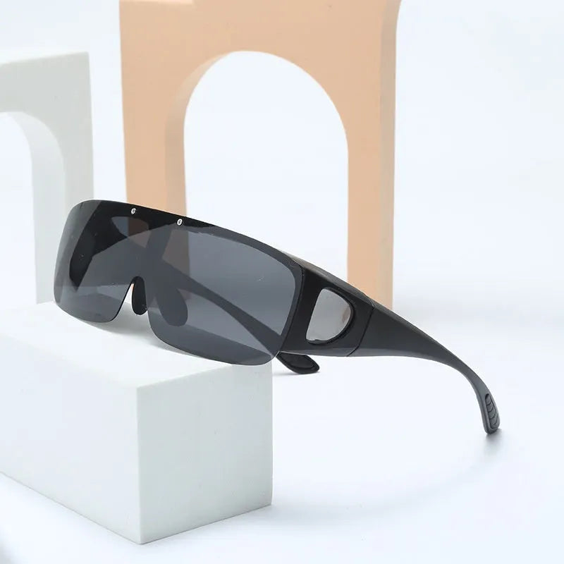 Polarised sunglasses with myopia correction showing multiple lens colour options for outdoor activities