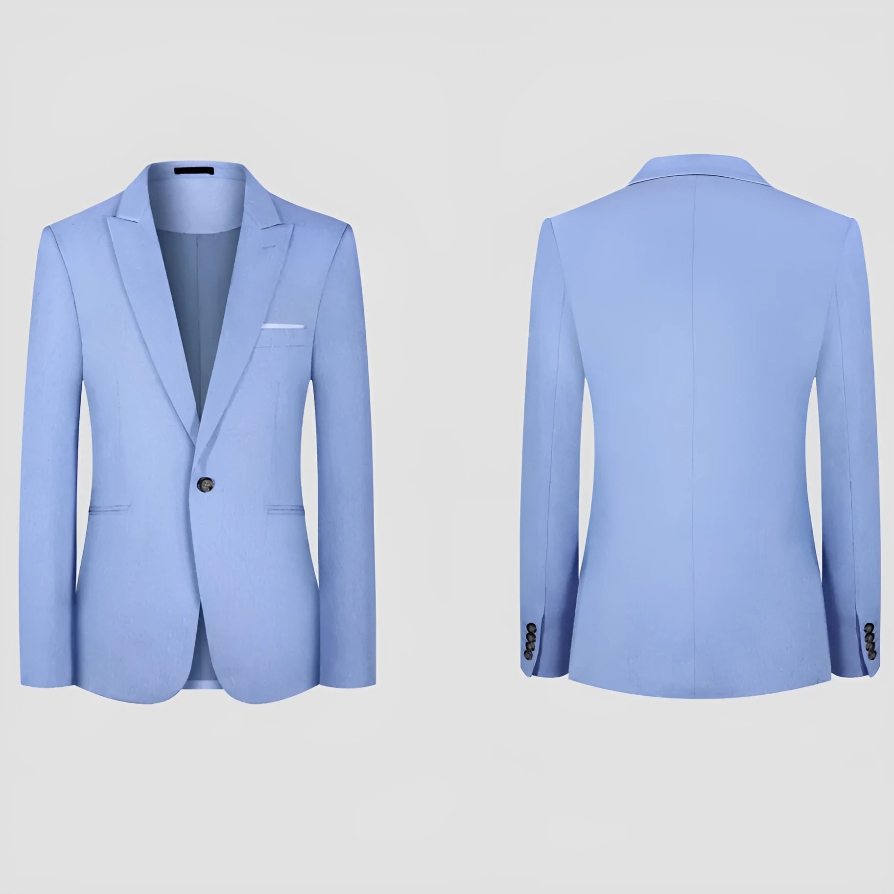 Men's western style casual suit jacket in pink and light blue options for spring summer wear