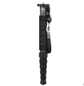 Black carbon fibre telescopic monopod for DSLR cameras extended to full height