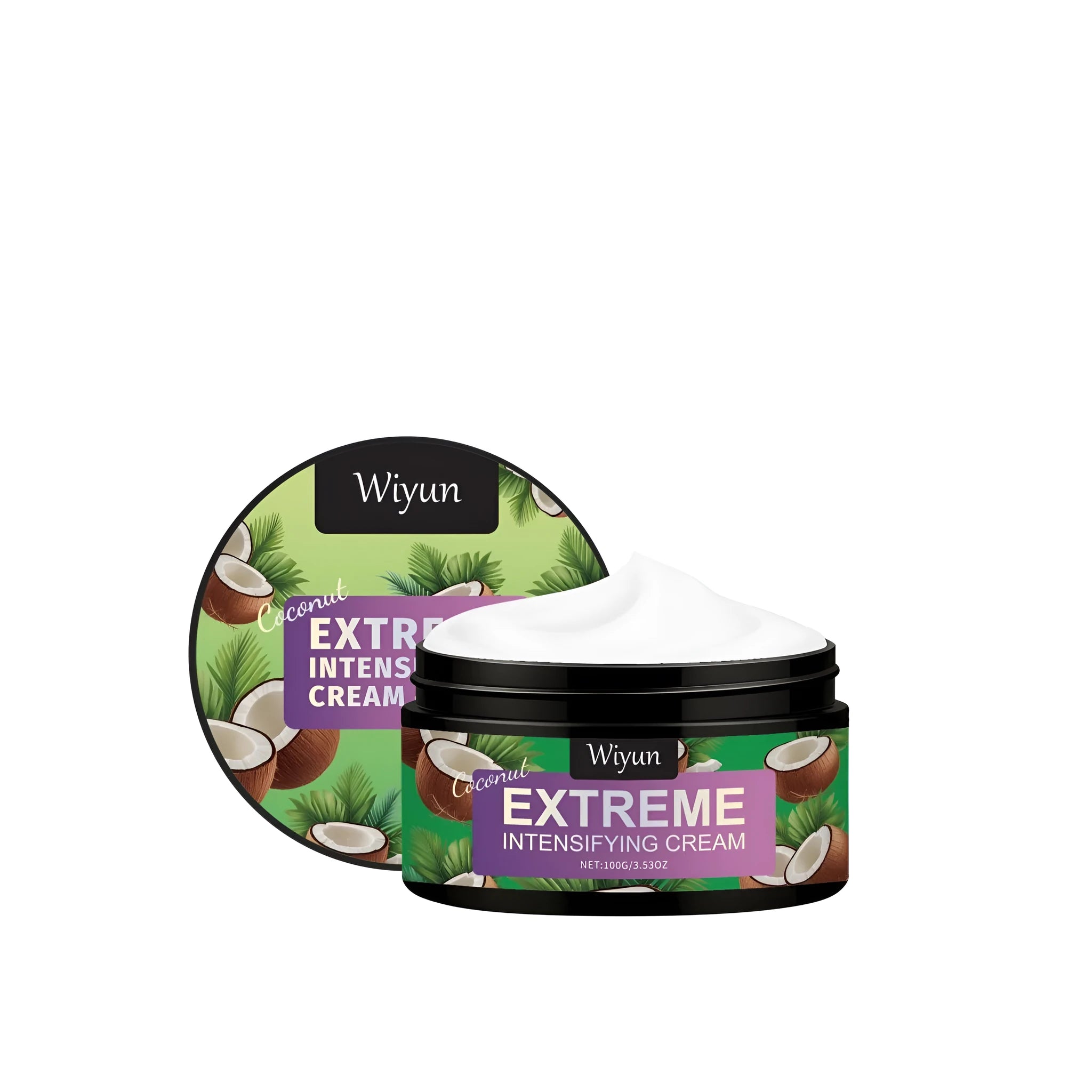 Tube of caramel-coloured Coconut Extreme Intensifying Cream facial moisturising gel