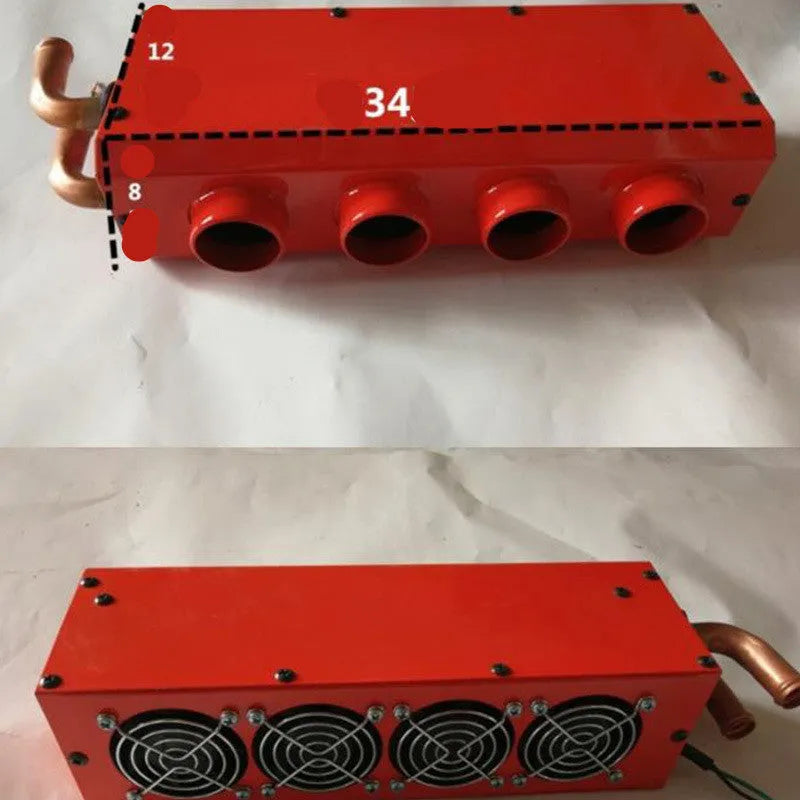 Metal 12V 24V car auxiliary heater unit with four-hole copper pipe for engine coolant heat
