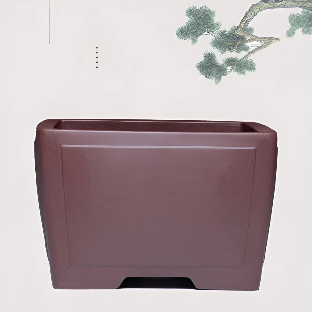 Purple clay square ceramic succulent bonsai pot with classical styling