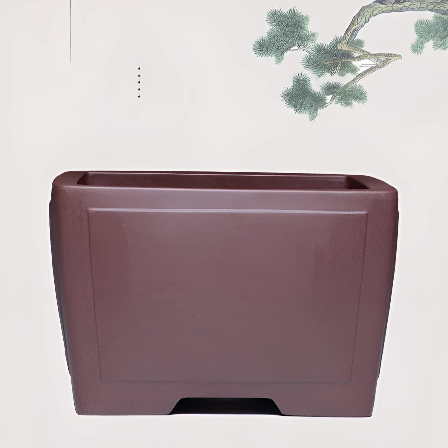 Purple clay square ceramic succulent bonsai pot with classical styling