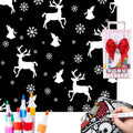 DIY colouring blanket with markers, cloth surface, monochrome design, 12 or 24 colour brush set for kids and adults