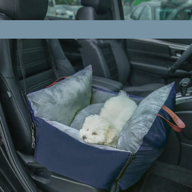 Plush waterproof polyester pet bed mat in navy blue or dark grey, 60x60x35cm, for cats and dogs