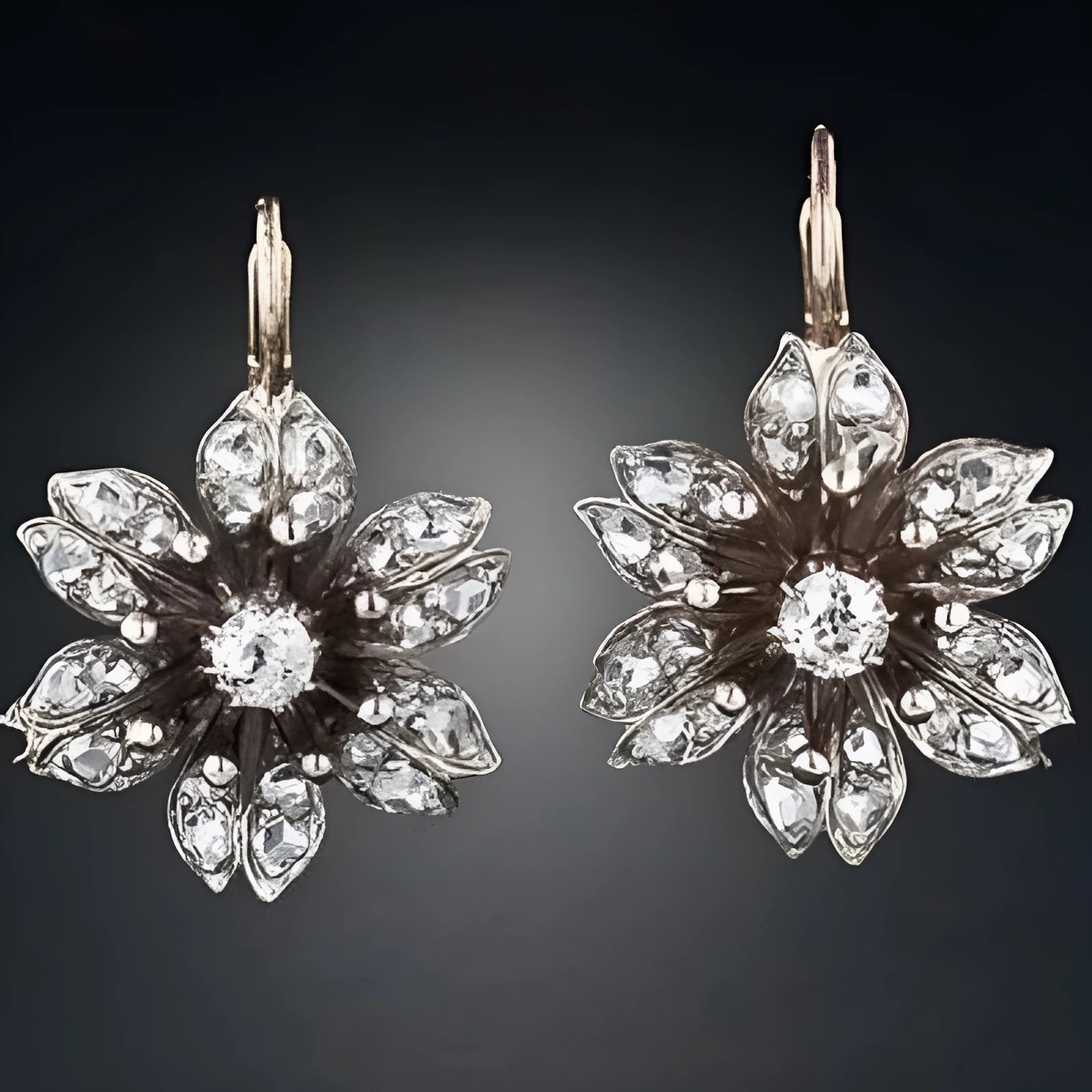 Silver electroplated alloy earrings with retro fashion creative design for female wearers
