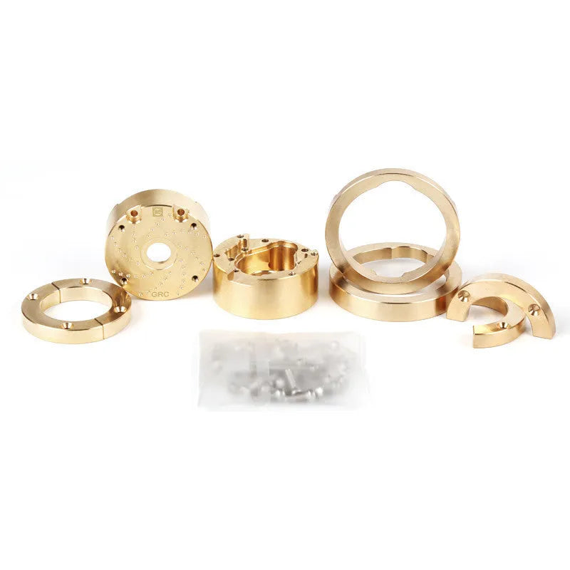 Brass gearbox cover component for model locomotive side axle door detailing