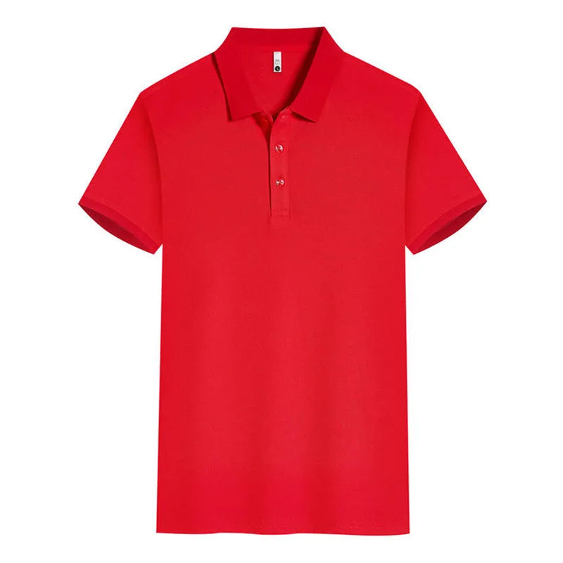 Men's lapel work shirt in cool silk cotton fabric with short sleeves and multiple colour options