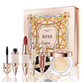 Women's five-piece makeup set with Muguang Queen lip glaze, lipstick, air cushion BB cream, eyeliner pencil and mascara