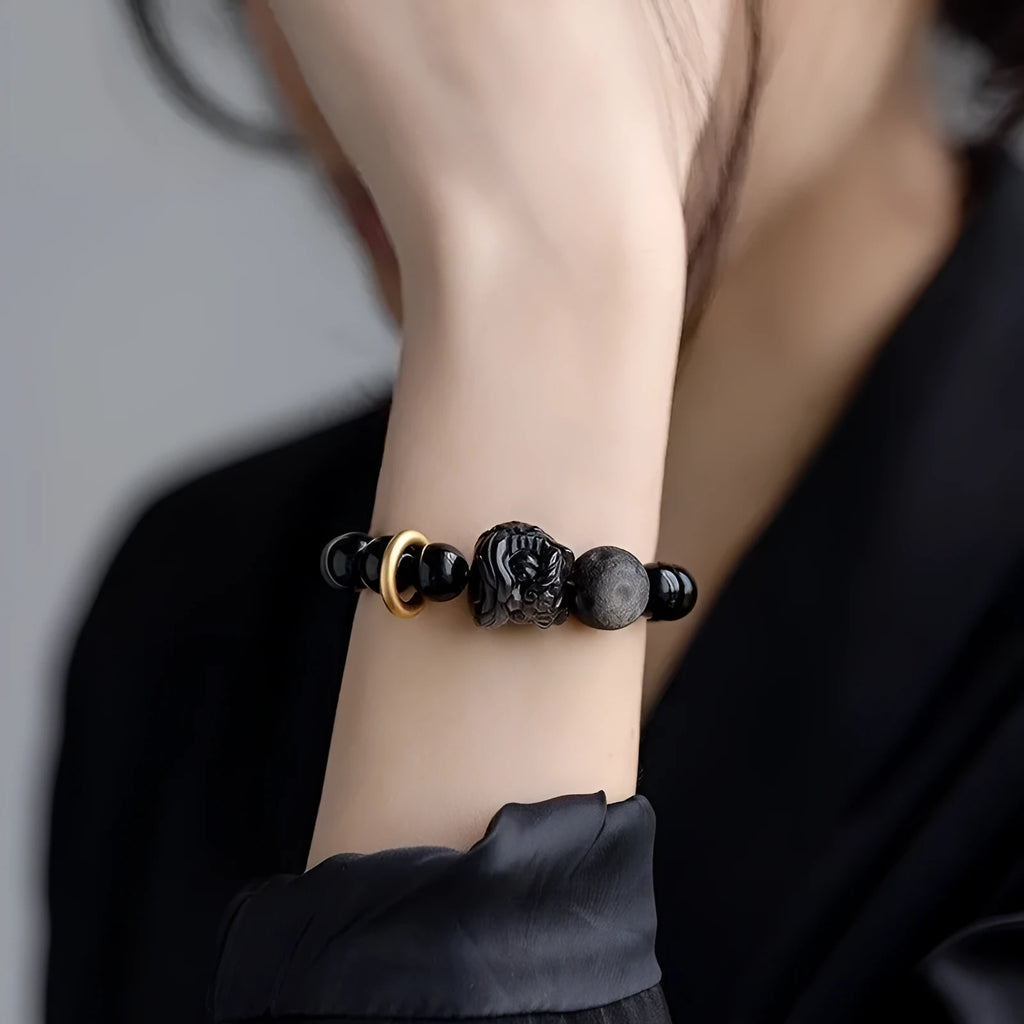 Chinese resin bracelet with S519 pattern design in colour S519 shown on wrist