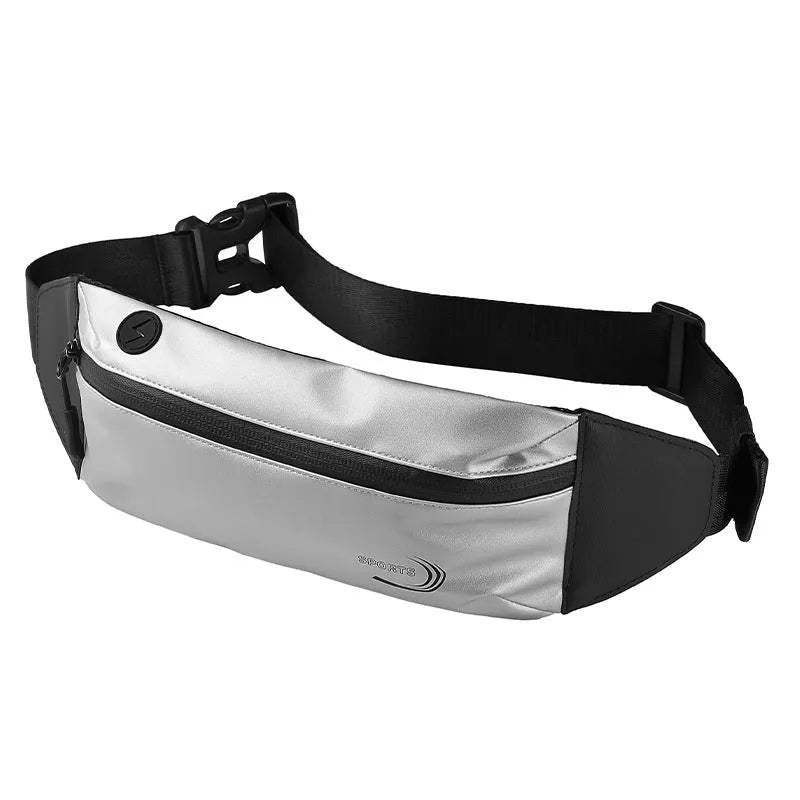 Men's blue waterproof sports waist bag made from Derm Oxford polyester fabric