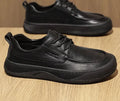 British retro brown leather casual shoes with stitching detail and rubber sole
